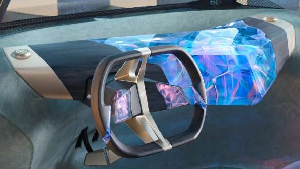 Tablero de instrumentos como escultura flotante BMW i Vision Circular 2021 BMW i Vision Circular 2021 Vehículo Vision, diseño interior, tablero de instrumentos como escultura flotante