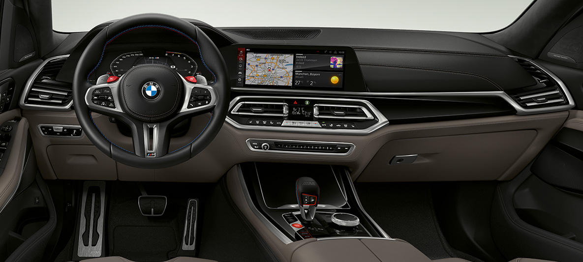 Volante M Sport de cuero BMW X5 M F95 Volante M Sport de cuero con costuras de contraste BMW X5 M F95 2020 SUV puesto de conducción